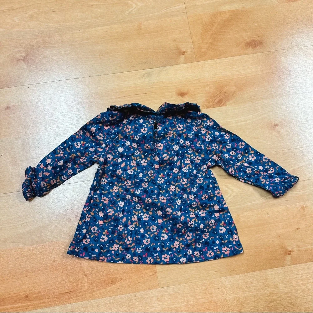 Carters 2-Piece Navy & Pink Floral Blouse & Legging Outfit Size 6M